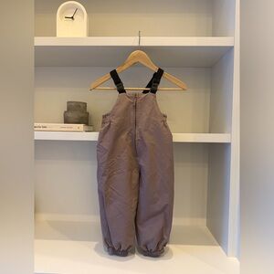 Kids Waterproof Rain Bibs in Taupe with Adjustable Straps